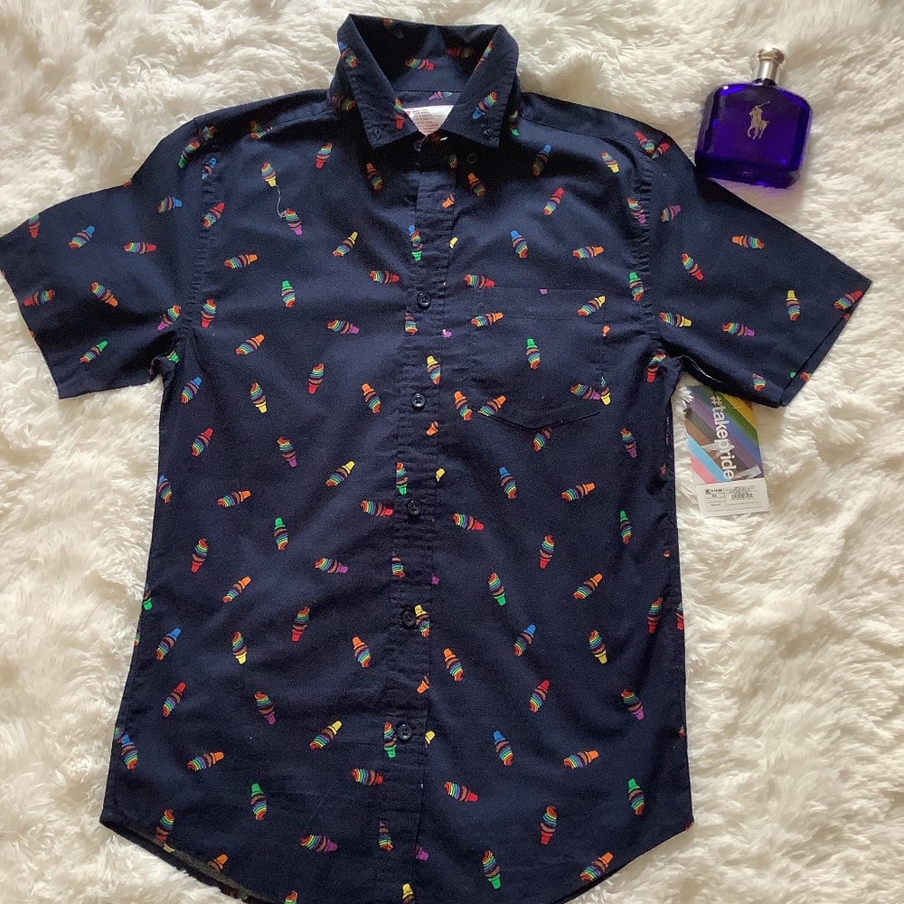MENS  BUTTON  DOWN  ICE CREAM SHIRT